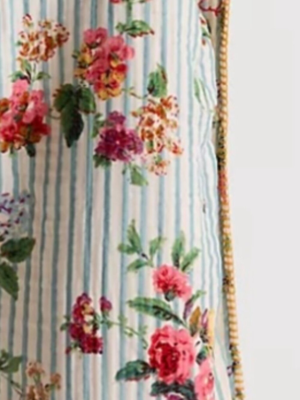 NWT Anthropologie Gauze Cotton/Sherpa Floral Printed Throw Blanket - Picture 5 of 14